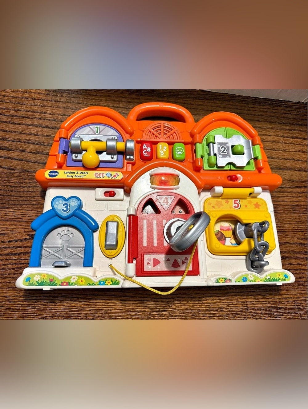VTech Latches & Doors Busy Board Orange & Blue